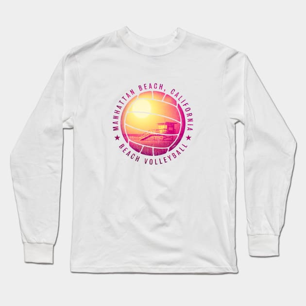 Beach Volleyball - Manhattan Beach Long Sleeve T-Shirt by cjboco